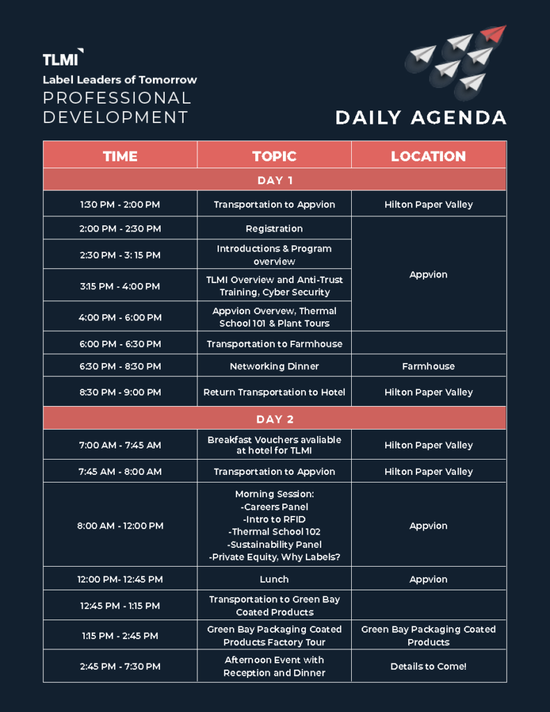 LLT Excursion Agenda